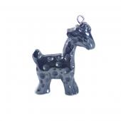 Hematite Giraffe 25x30mm Pendant